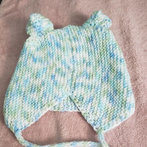 Baby Knitted hat handmade head circumference 19 inch,Acril,New - Picture 6 of 7